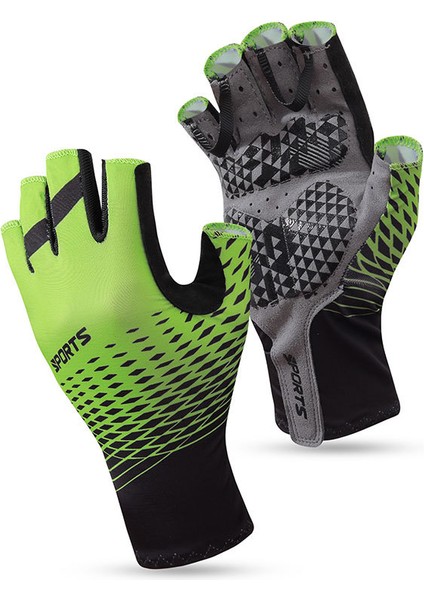 Ince Yarım Parmak Bisiklet Bisiklet Eldiven Darbeye Dayanıklı Bisiklet Nefes Kaymaz Esnek Dağ Spor Eldivenleri Erkekler Kadınlar Için-Yeşil (Xxl) (Yurt Dışından)