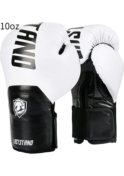 Erkek ve Kadın Boks Eldivenleri, Boks Antrenman Eldivenleri, Tekvando Kum Torbası Eldivenleri, Muay Thai Müsabaka Antrenman Eldivenleri Beyaz ve Siyah 10OZ (Yurt Dışından)