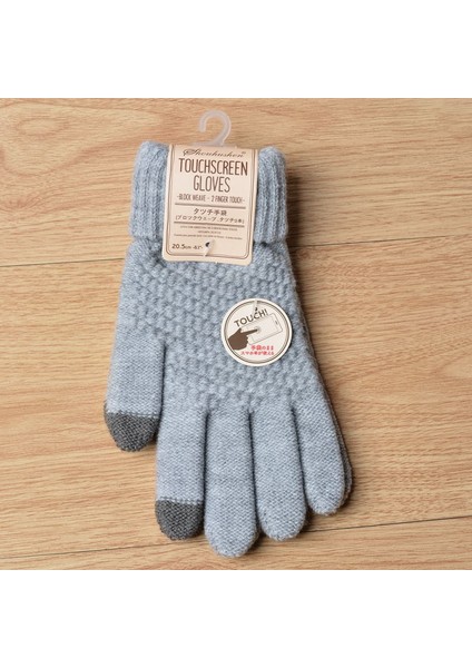 Kadın Kış Dokunmatik Ekran Eldivenleri Sıcak Polar Astarlı Örgü Eldiven Elastik Manşet Kış Manifatura Eldiveni, Gri (Yurt Dışından) fiyatları