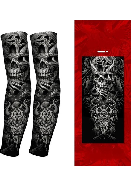 Serin Dövme Kollu Kol Çorapları, Sahte Geçici Dövme, Erkek Kadın Moda Vücut Sanatı Parti FAVOR-GP77019 Için Esnek Güneş Koruyucu Kapak (Yurt Dışından)