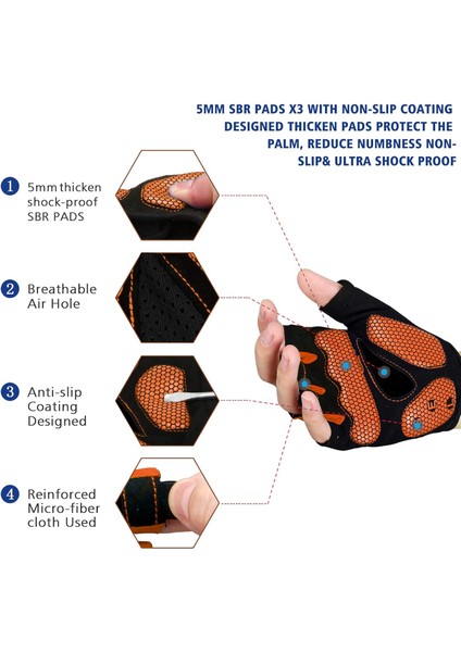 Saytay Bisiklet Eldiveni, Yarım Parmak Bisiklet Eldiveni Mtb Dh Yol Bisiklet Eldiveni Jel Pedi Şok Emici Kaymaz Nefes Alabilir Motosiklet Dağ Bisikleti Eldiveni Unisex Kadın (Turun (Yurt Dışından) fiyatları