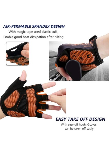 Saytay Bisiklet Eldiveni, Yarım Parmak Bisiklet Eldiveni Mtb Dh Yol Bisiklet Eldiveni Jel Pedi Şok Emici Kaymaz Nefes Alabilir Motosiklet Dağ Bisikleti Eldiveni Unisex Kadın (Turun (Yurt Dışından) indirimleri