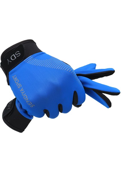 Bisiklet Eldivenleri, Rüzgar Geçirmez Dokunmatik Ekran Kaymaz Silikon Jel Eldiven, Erkek ve Bayan Için Astar Koşu Eldivenleri Mavi (Xl) (Yurt Dışından)