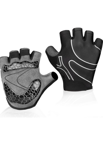 Yarım Parmak Bisiklet Eldivenleri Erkekler, Spor Salonu, Mtb ve Binicilik Için Yükseltilmiş Nefes Alabilen Bisiklet Bisiklet Eldivenleri Yol Bisiklet Eldivenleri-Siyah (M) (Yurt Dışından)