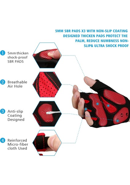 Saytay Bisiklet Eldivenleri, Yarım Parmak Bisiklet Eldiveni Mtb Dh Yol Bisiklet Eldivenleri Jel Ped Şok Emici Kaymaz Nefes Alabilir Motosiklet Dağ Bisikleti Eldivenleri Unisex Kadı (Yurt Dışından) fiyatları