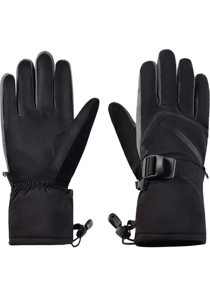 Motosiklet Eldivenleri Kış Sıcak Dokunmatik Ekran Su Geçirmez Rüzgar Geçirmez Koruyucu Giysi (S,siyah Işaret Parmağı) (Yurt Dışından)