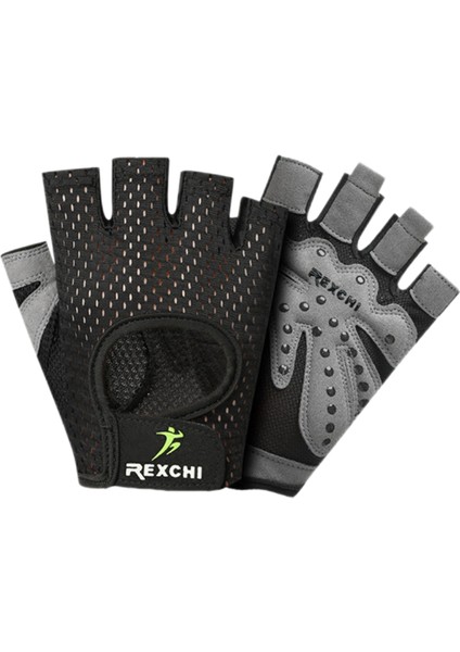 Spor Eldivenleri Yarım Parmak Bayan Koruma Dambıl Yatay Çubuk Egzersiz Bisiklet Dağcılık Kaymaz Nefes Alabilir (XL,XG08 Siyah) (Yurt Dışından)