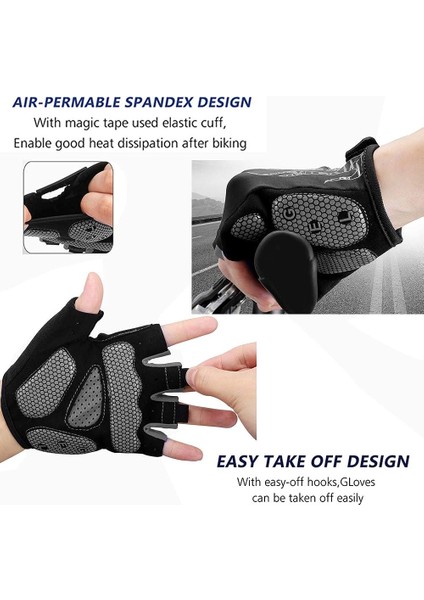 Saytay Bisiklet Eldivenleri, Yarım Parmak Bisiklet Eldiveni Mtb Dh Yol Bisiklet Eldivenleri Jel Ped Şok Emici Kaymaz Nefes Alabilir Motosiklet Dağ Bisikleti Eldivenleri Unisex Kadı (Yurt Dışından) indirimleri