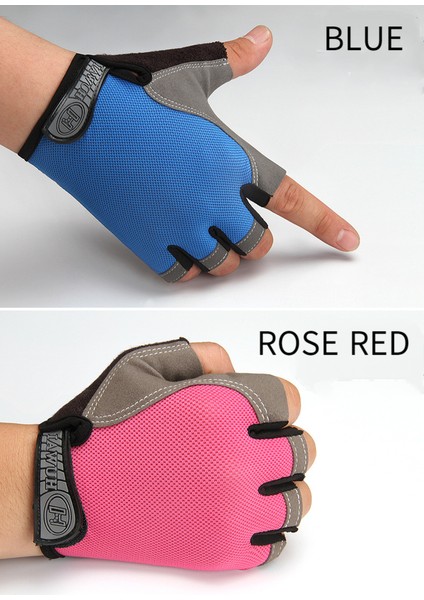 Motosiklet Binme Dağcılık Ekipmanıkaymaz Nefes Alabilir Darbeye Dayanıklı Açık Hava Sporları Yarım Parmak Eldiven (L,mavi) (Yurt Dışından) fırsatları