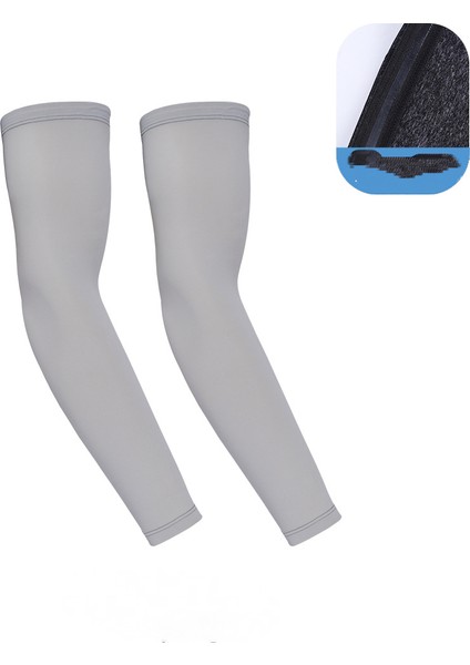 Açık Havada Sürme Buz Kollu Yaz Buz Algılamalı Düz Renk Nefes Alabilen Kol Koruyucu Kollu Buz Ipek Kaymaz Kollu Buz Kollu, Gri (Yurt Dışından)