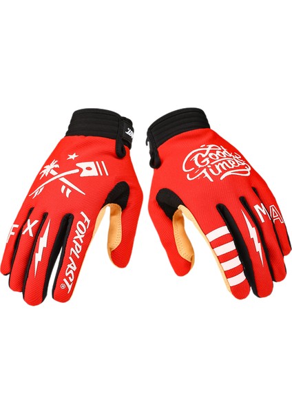 Binicilik, Yol Yarışı, Tırmanma Için Tam Parmak ve Dokunmatik Ekranlı, Nefes Alabilen Hafif Kaymaz Eldivenler (Xxl, Kırmızı) (Yurt Dışından)