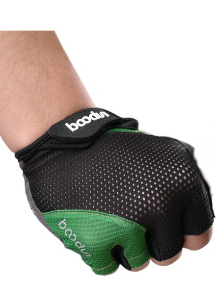 Erkek Parmaksız Bisiklet Eldiveni, Kaymaz Jel Pedli Yaz Bisiklet Eldiveni, Erkek ve Kadın Için Dağ Bisikleti Eldiveni-Yeşil(L) (Yurt Dışından)