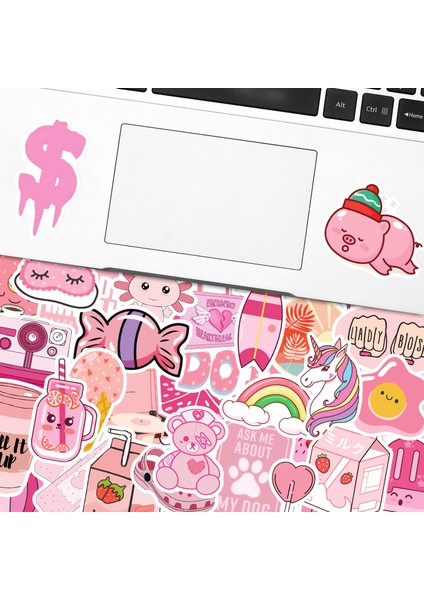 Sevimli Pembe Karikatür Çıkartmaları, 50'li Set, Suya Dayanıklı ve Uv'ye Dayanıklı, Tüm Aletleriniz Için Harika (Yurt Dışından) fiyatları