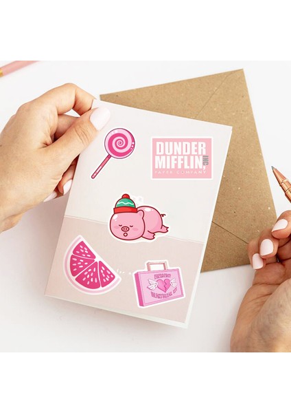 Sevimli Pembe Karikatür Çıkartmaları, 50'li Set, Suya Dayanıklı ve Uv'ye Dayanıklı, Tüm Aletleriniz Için Harika (Yurt Dışından) fırsatları