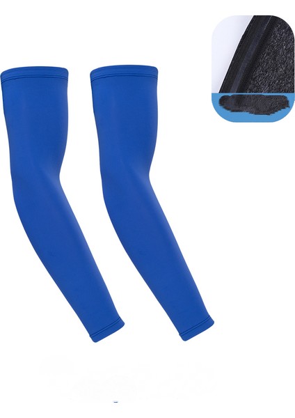 Açık Havada Sürme Buz Kollu Yaz Buz Algılamalı Düz Renk Nefes Alabilen Kol Koruyucu Kollu Buz Ipek Kaymaz Kollu Buz Kollu, Mavi (Yurt Dışından)