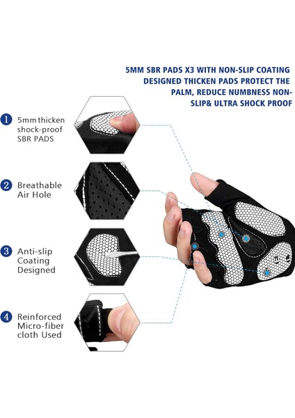 Saytay Bisiklet Eldiveni, Yarım Parmak Bisiklet Eldiveni Mtb Dh Yol Bisiklet Eldiveni Jel Ped Şok Emici Kaymaz Nefes Alabilir Motosiklet Dağ Bisikleti Eldiveni Unisex Kadın (Beyaz, (Yurt Dışından) fiyatları