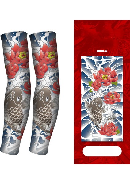 Serin Dövme Kollu Kol Çorapları, Sahte Geçici Dövme, Erkek Kadın Moda Vücut Sanatı Parti FAVOR-GP77015 Için Esnek Güneş Koruyucu Kapak (Yurt Dışından)