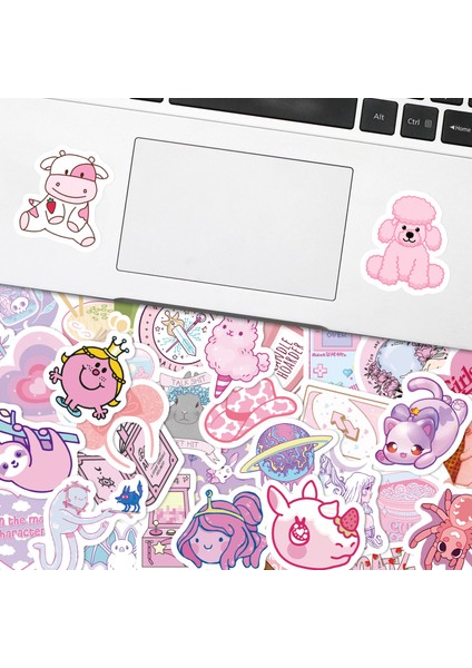 Karikatür Sevimli Mor Pembe Vsco Çıkartmaları, 50'li Set, Suya Dayanıklı ve Uv Dirençli, Tüm Aletleriniz Için Harika (Yurt Dışından) fiyatları