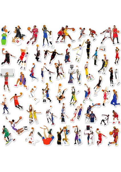Nba-Klasik Aksiyon Çıkartmaları, 50'li Set, Suya Dayanıklı ve Uv'ye Dayanıklı, Tüm Cihazlarınız Için Harika (Yurt Dışından) modelleri