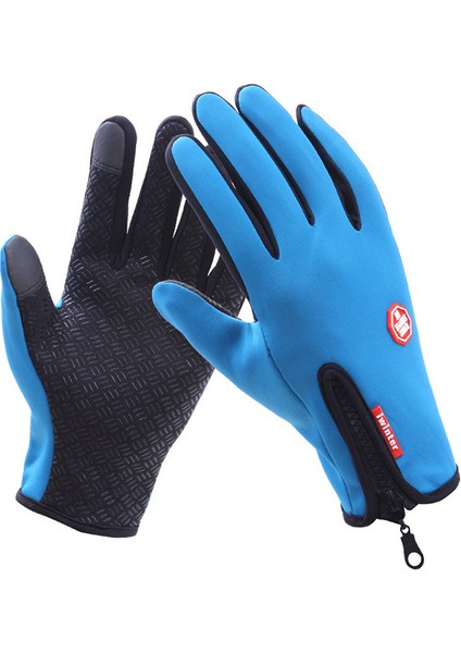 Erkekler ve Kadınlar Için Bisiklet Eldivenleri - Spor Çalışma Bisikleti Için Dokunmatik Ekranlı Termal Eldiven Kaymaz Golf Mavisi(Xl) (Yurt Dışından)