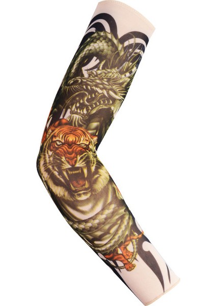 Sahte Geçici Dövme Kollu Yetişkin Kadın Erkek Elastik Kol Çorap Üzerinde Kayma Unisex Parti Cadılar Bayramı Dövme Biker Güneş Bloğu 1 PAIR-GKK014 (Yurt Dışından)