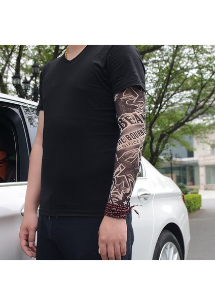 Sahte Geçici Dövme Kollu Yetişkin Kadın Erkek Elastik Kol Çorap Üzerinde Kayma Unisex Parti Cadılar Bayramı Dövme Biker Güneş Bloğu 1 PAIR-GKK014 (Yurt Dışından) modelleri