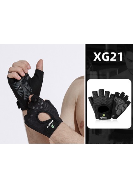 Spor Eldivenleri Yarım Parmak Bayan Koruma Dambıl Yatay Çubuk Egzersiz Bisiklet Dağcılık Kaymaz Nefes Alabilir (Xl, XG21 Siyah) (Yurt Dışından)