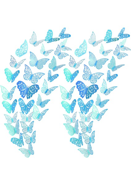 72 Parça 3D Kelebek Duvar Çıkartmaları Etiket Duvar Çıkartması Dekor Sanat Dekoratif Etiket Oda Ev Kreş Sınıf Ofisler Çocuklar Kız Erkek Yatak Odası Oturma Odası Dekoru Için 3 Boyu (Yurt Dışından)