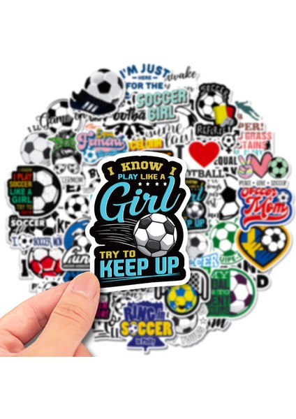 Kişilik ve Yaratıcı Futbol Çıkartmaları, 50'li Set, Suya Dayanıklı ve Uv Dirençli, Tüm Aletleriniz Için Harika (Yurt Dışından) fiyatları