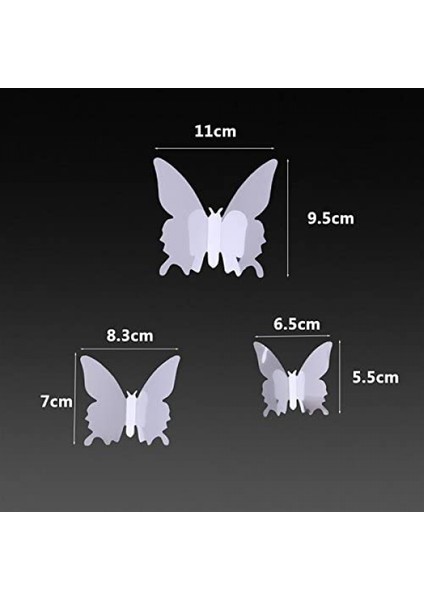 24 Adet 3D Ayna Etkisi Kelebek Duvar Sticker Sanat Dekor Çıkartmaları Ev Dekorasyonu Veya Parti Dekorasyonu Için (Mavi) (Yurt Dışından) modelleri