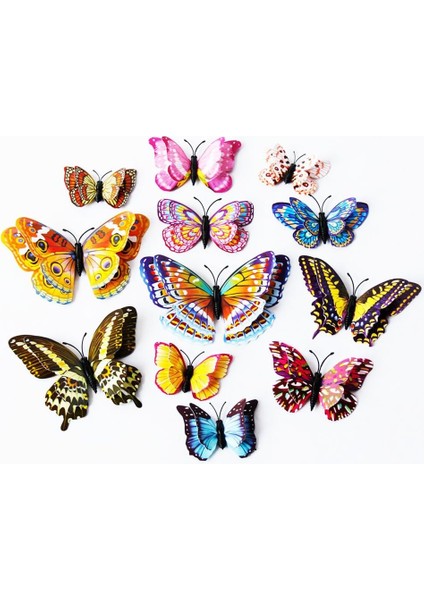 12 Pcs 3D Aydınlık Kelebek Duvar Çıkartmaları Dekor Sanat Süslemeleri, Kelebek Duvar Çıkartmaları Çıkarılabilir Dıy Ev Dekorasyonu Sanat Dekor Duvar Çıkartmaları Duvar Dekoru Için (Yurt Dışından)