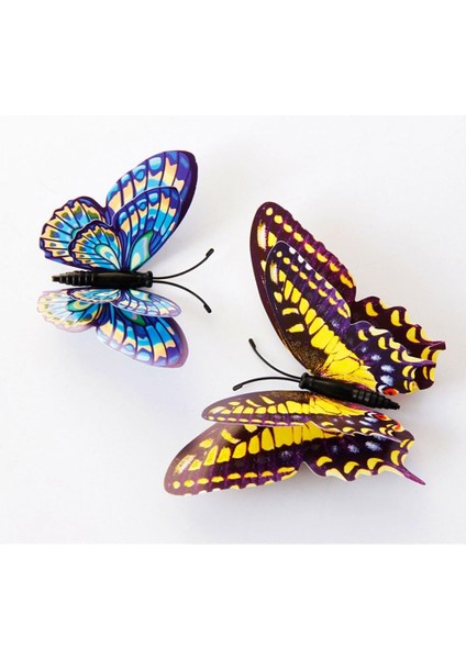 12 Pcs 3D Aydınlık Kelebek Duvar Çıkartmaları Dekor Sanat Süslemeleri, Kelebek Duvar Çıkartmaları Çıkarılabilir Dıy Ev Dekorasyonu Sanat Dekor Duvar Çıkartmaları Duvar Dekoru Için (Yurt Dışından)