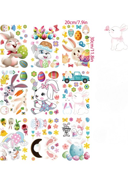 119 Adet Pencere Çıkartmaları Ev Dekorasyonu, Paskalya Tavşanı Yumurtaları Gnome Cüce Statik Pencere Çıkartmaları, Pencere Camı Kapı Çıkartmaları 9 Yaprak(#b) (Yurt Dışından) fiyatları