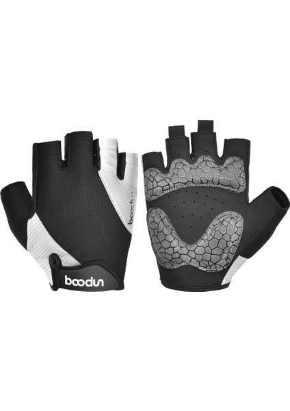 Bisiklet Eldivenleri Bisiklet Eldivenleri Dağ Yolu Kaymaz Şok Emici Ped Erkekler ve Kadınlar Için Nefes Alabilir Yarım Parmak Bisiklet-Gri (L) (Yurt Dışından)