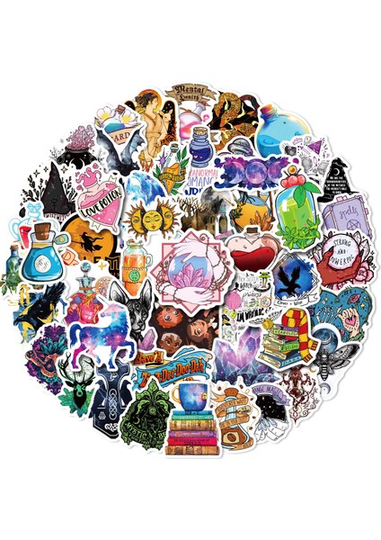 Ortaçağ Sihirli Çıkartmaları, 50'li Set, Suya Dayanıklı ve Uv'ye Dayanıklı, Tüm Aletleriniz Için Harika (Yurt Dışından)