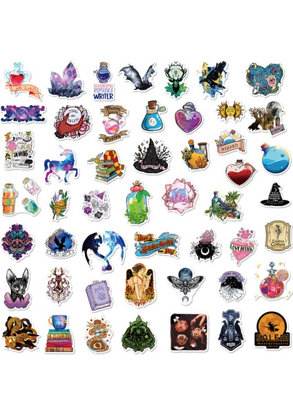 Ortaçağ Sihirli Çıkartmaları, 50'li Set, Suya Dayanıklı ve Uv'ye Dayanıklı, Tüm Aletleriniz Için Harika (Yurt Dışından) modelleri