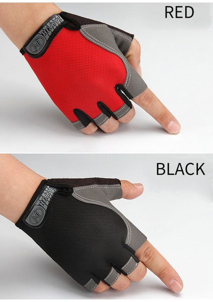 Motosiklet Binme Dağcılık Ekipmanıkaymaz Nefes Alabilir Darbeye Dayanıklı Açık Hava Sporları Yarım Parmak Eldiven (M, Kırmızı) (Yurt Dışından) modelleri