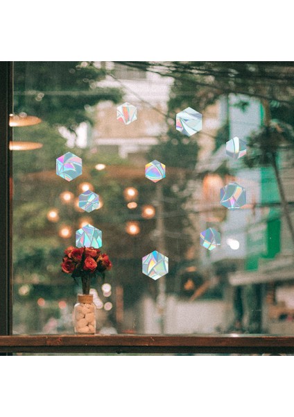 Çarpışma Önleyici Pencere Uyarısı Kuş Çıkartmaları Siluetleri Cam Kapı Koruması ve Kuşları Kaydetme, Şeffaf (10 Siluet, Altıgen) (Yurt Dışından) modelleri