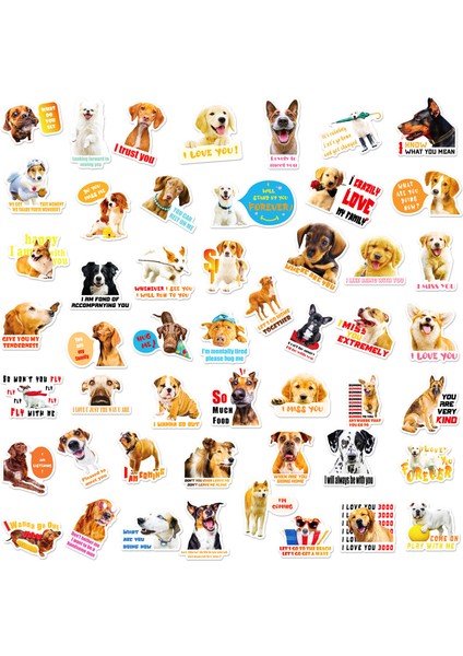 Sevimli Köpek Çıkartmaları, 50'li Set, Suya Dayanıklı ve Uv'ye Dayanıklı, Tüm Aletleriniz Için Mükemmel (Yurt Dışından)