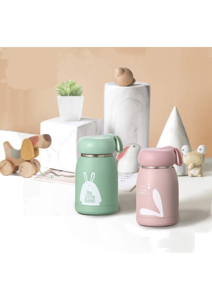 Sevimli Mini Çocuk Paslanmaz Çelik Termos Öğrenci Su Bardağı Açık Taşınabilir Bardak 11 Oz (Yeşil) (Yurt Dışından)