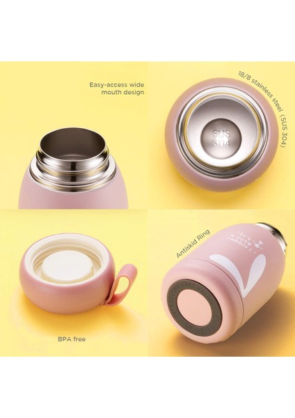 Sevimli Mini Çocuk Paslanmaz Çelik Termos Öğrenci Su Bardağı Açık Taşınabilir Bardak 11 Oz (Yeşil) (Yurt Dışından)