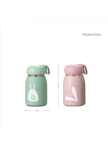 Sevimli Mini Çocuk Paslanmaz Çelik Termos Öğrenci Su Bardağı Açık Taşınabilir Bardak 11 Oz (Yeşil) (Yurt Dışından)