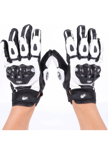 Beyaz L Boyutu Tam Parmak Motosiklet Sürme Eldivenleri Off-Road Koyun Derisi Motosiklet Eldivenleri Açık Spor Sürüş Donanımları Motosiklet Eldivenleri (Yurt Dışından) fiyatları