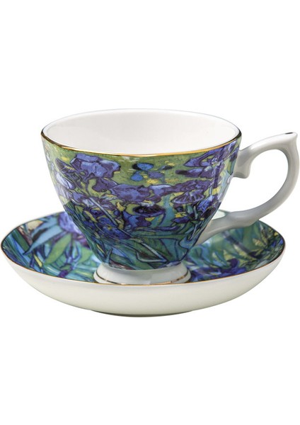 Nc 6.76OZ Kemik Çini Çay Bardağı, Bardak ve Tabak Ile, Van Gogh Ünlü Tablo Ingilizce Ikindi Çayı Fincan Seti, Ev Kahve Fincanı Kemik Çini Fincan-Süsen, Saint-Remy (Yurt Dışından)