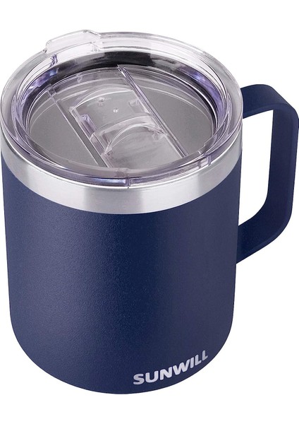 14 Oz Kahve Kupa, Kapaklı Vakum Yalıtımlı Kamp Kupa, Çift Duvar Paslanmaz Çelik Seyahat Tumbler Bardak, Kahve Termosu Açık, Lacivert (Yurt Dışından) fiyatları