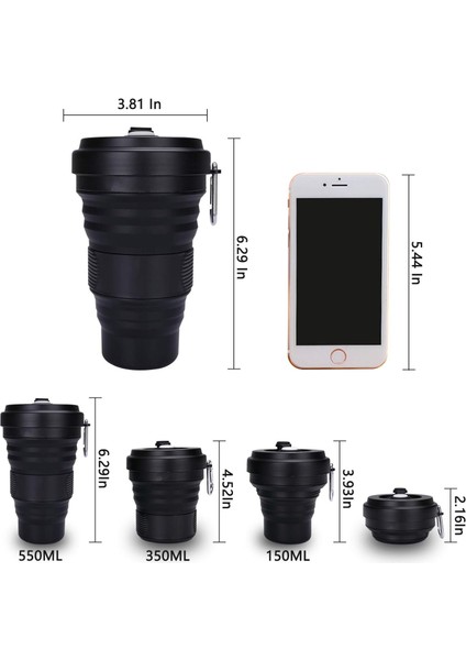Katlanabilir Seyahat Kupası - 1 Paket Silikon Katlanır Kamp Kupası Kapaklı Spor Şişe - Genişletilebilir Haşlanmaya Karşı Korumalı Içme Bardağı - 19 Oz Taşınabilir Şişe (Siyah) (Yurt Dışından) fiyatları