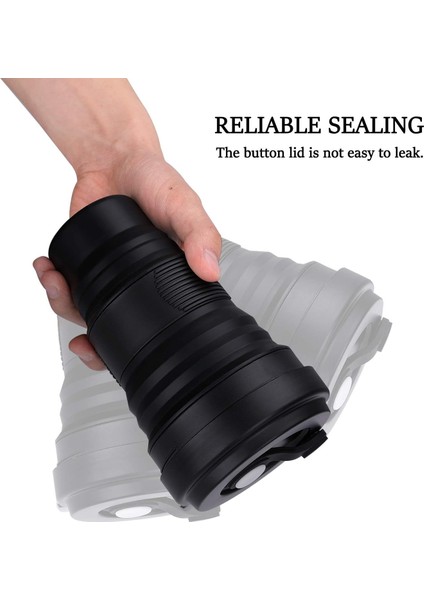 Katlanabilir Seyahat Kupası - 1 Paket Silikon Katlanır Kamp Kupası Kapaklı Spor Şişe - Genişletilebilir Haşlanmaya Karşı Korumalı Içme Bardağı - 19 Oz Taşınabilir Şişe (Siyah) (Yurt Dışından) modelleri