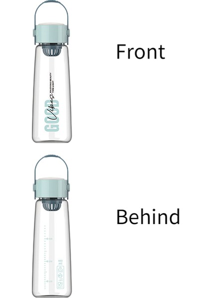 Taşınabilir Dış Mekan Filtreli Büyük Kapasiteli Taşıma Basit Spor Su Bardağı Uzay Bardağı Plastik Bardak (Mavi-Mavi) (Yurt Dışından)