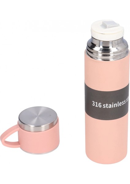 0.5l Paslanmaz Çelik Vakum Şişe Içme Şişesi Taşınabilir Hediye Su Bardağı Büyük Kapasiteli Açık Taşınabilir 316 Araba Su Bardağı (Pembe) (Yurt Dışından)