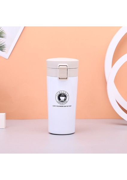 Sıçrama Kapak Paslanmaz Çelik Kahve Fincanı Çift Katmanlı Büyük Kapasiteli Araba Kupa Tatil Hediyesi, 500 ml (Yurt Dışından)